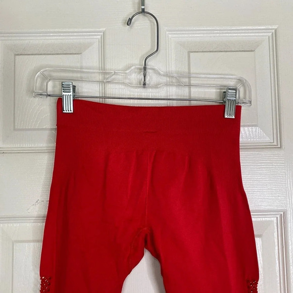ADIDAS x Stella McCartney Essentials Seamless Mesh Tight Bright Red Size Small - Picture 9 of 11